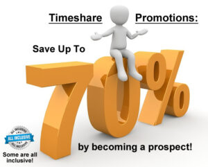 save up to 70 percent through timeshare promotions